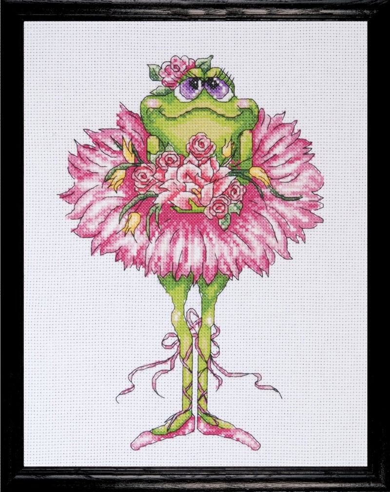 Design Works Crafts Tobin Frog Bouquet Counted Cross Stitch Kit-7""X10"" 14 Count